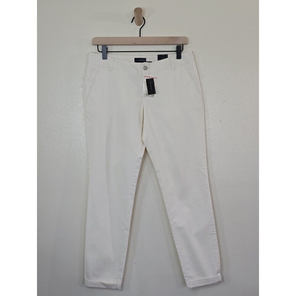 The Limited Low Rise Ankle Pants Womens 2 Ivory Stretch Cotton Chino NWT
